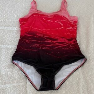 Red and Black Ombre Swimsuit